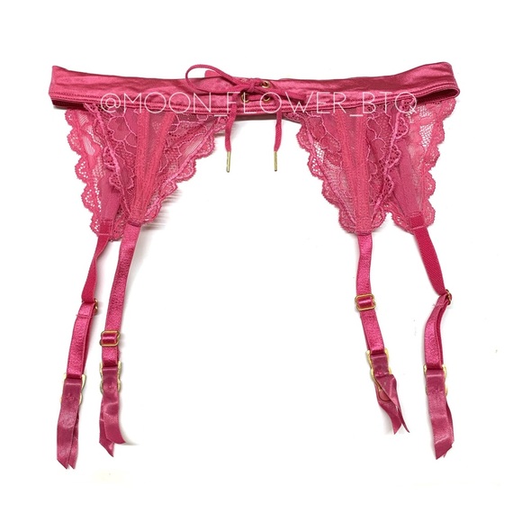 Victoria's Secret Other - Victorias Secret Pink Lace Up Garter Belt